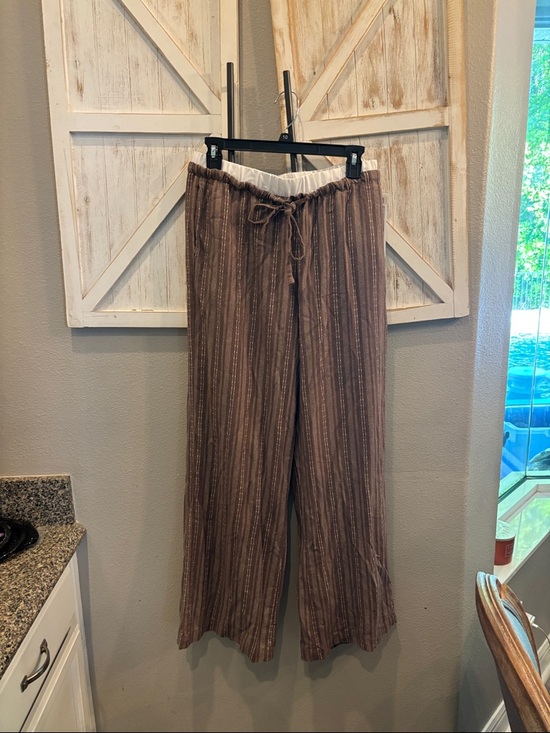 Rewash Pants - Rewash nwt Brown Striped Drawstring Wide-Leg Pants comfy!!